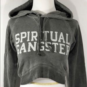 Spiritual gangster long sleeve crop hoodie